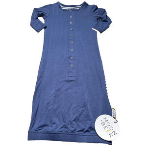Moon + Beck Baby 0-3 Months Newborn Gown New Blue/White Striped One Piece